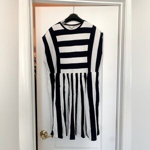 Boden Navy and White Stripe dress